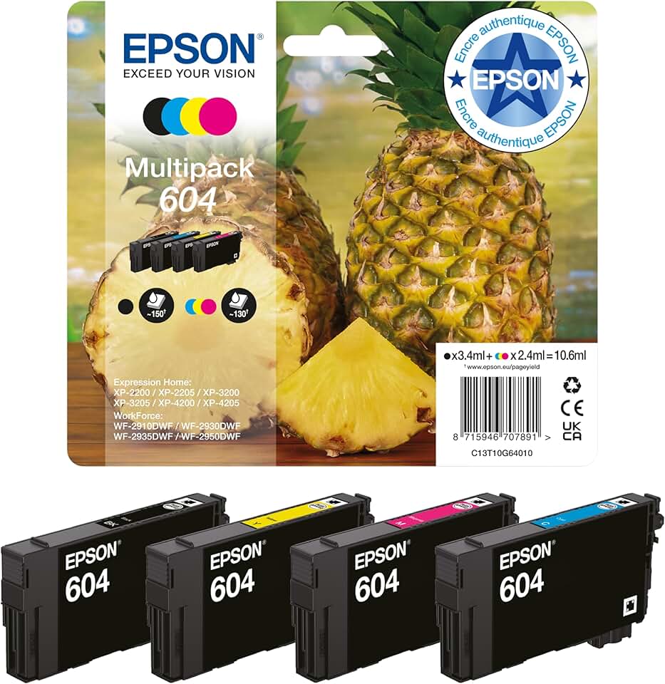 Epson - Cartouches d'encre 604 Pineapple - multipack couleurs - C13T10G64010