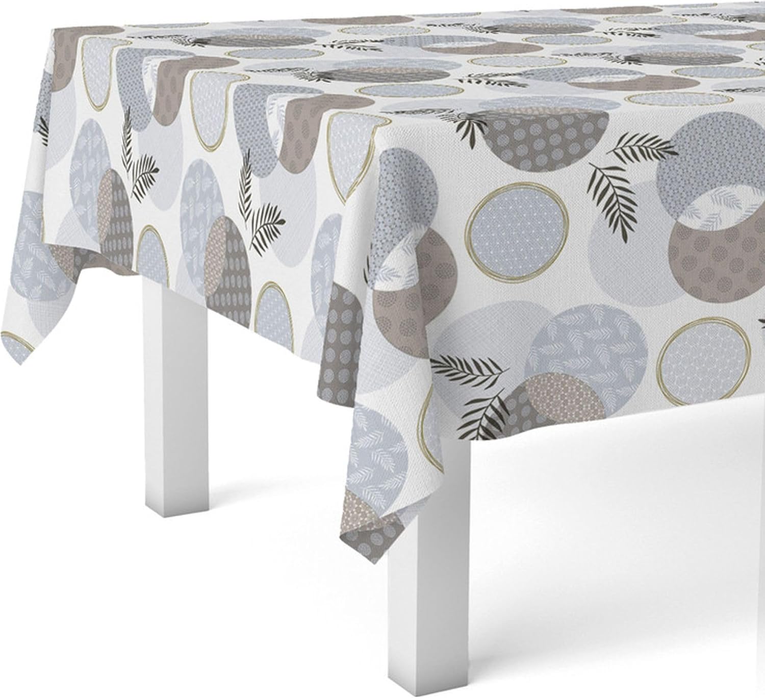 Nappe en toile cirée - rectangulaire 300x140cm - anti-taches, imperméable, facile d'entretien, blanc