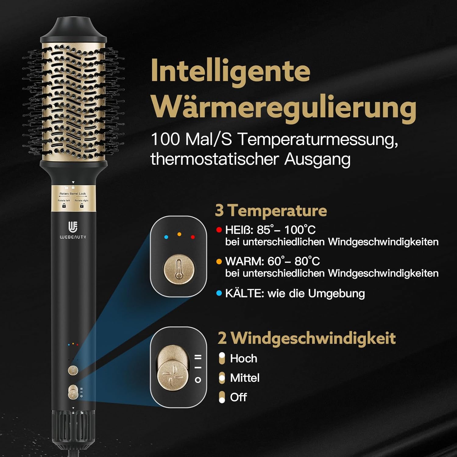 webeauty - 6 en 1 hairstyler - sèche cheveux pro, 110000TR/MIN, ions négatifs