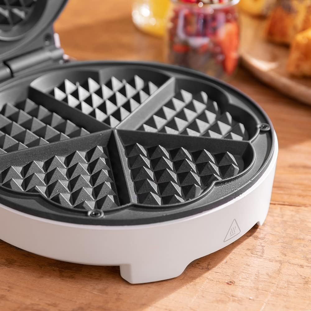 Cecotec - Fun Gofrestone Sweetie - 1000W - inox, grande gaufre, 5 cœurs