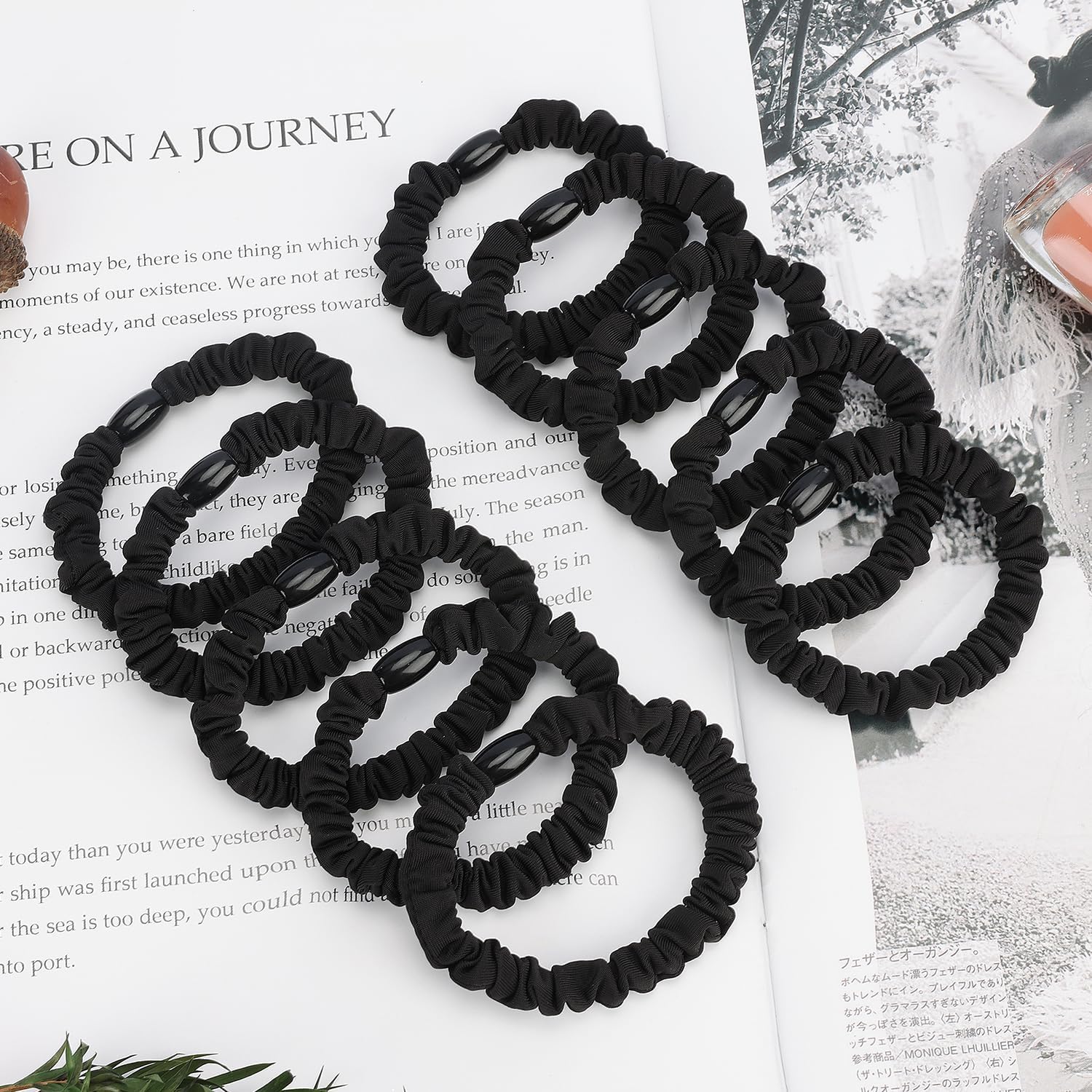 JessLab - Élastiques Cheveux Satin - lot de 10 - soie douce, sans dommage