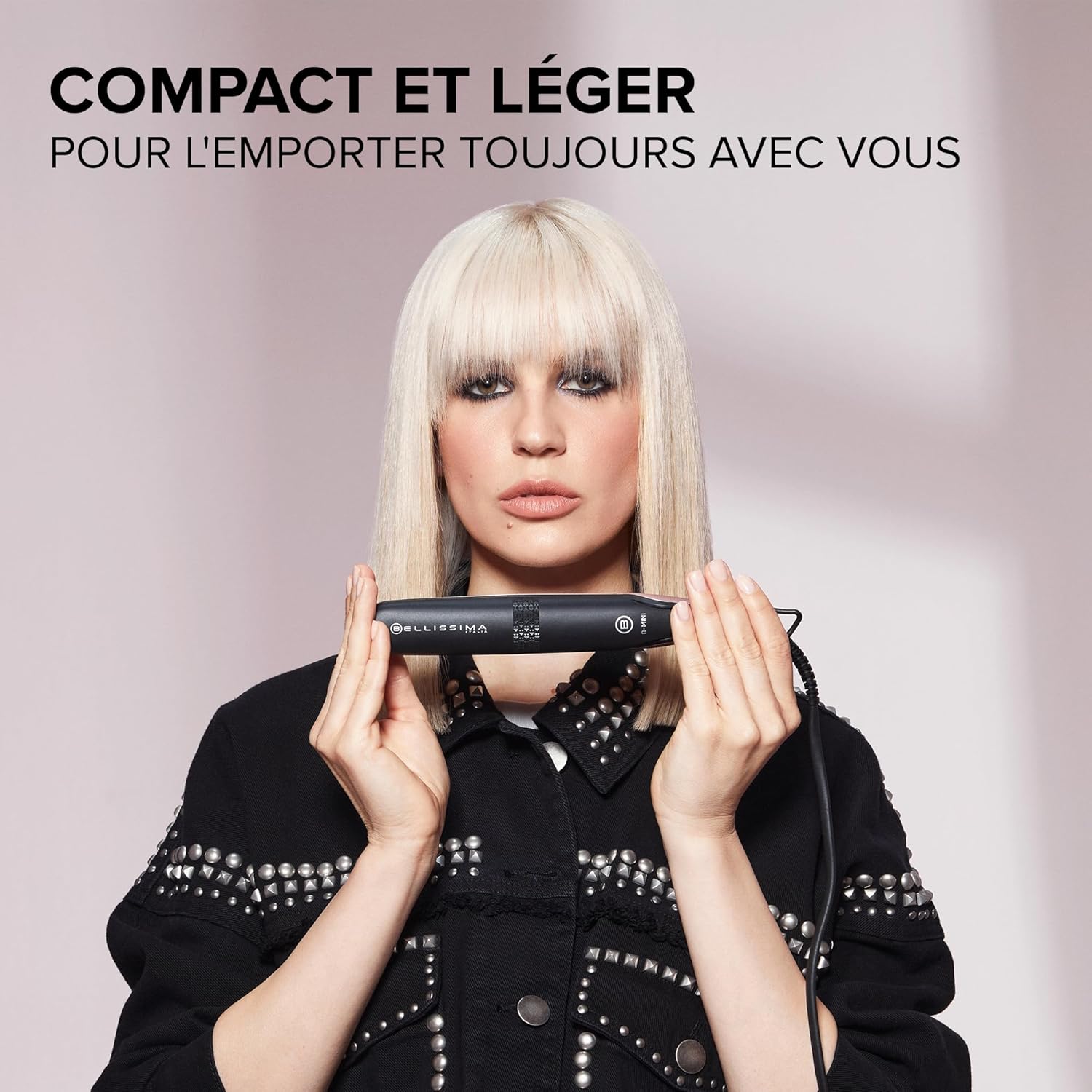 Bellissima - Mini lisseur compact, léger, céramique, 200°C, multivoltage