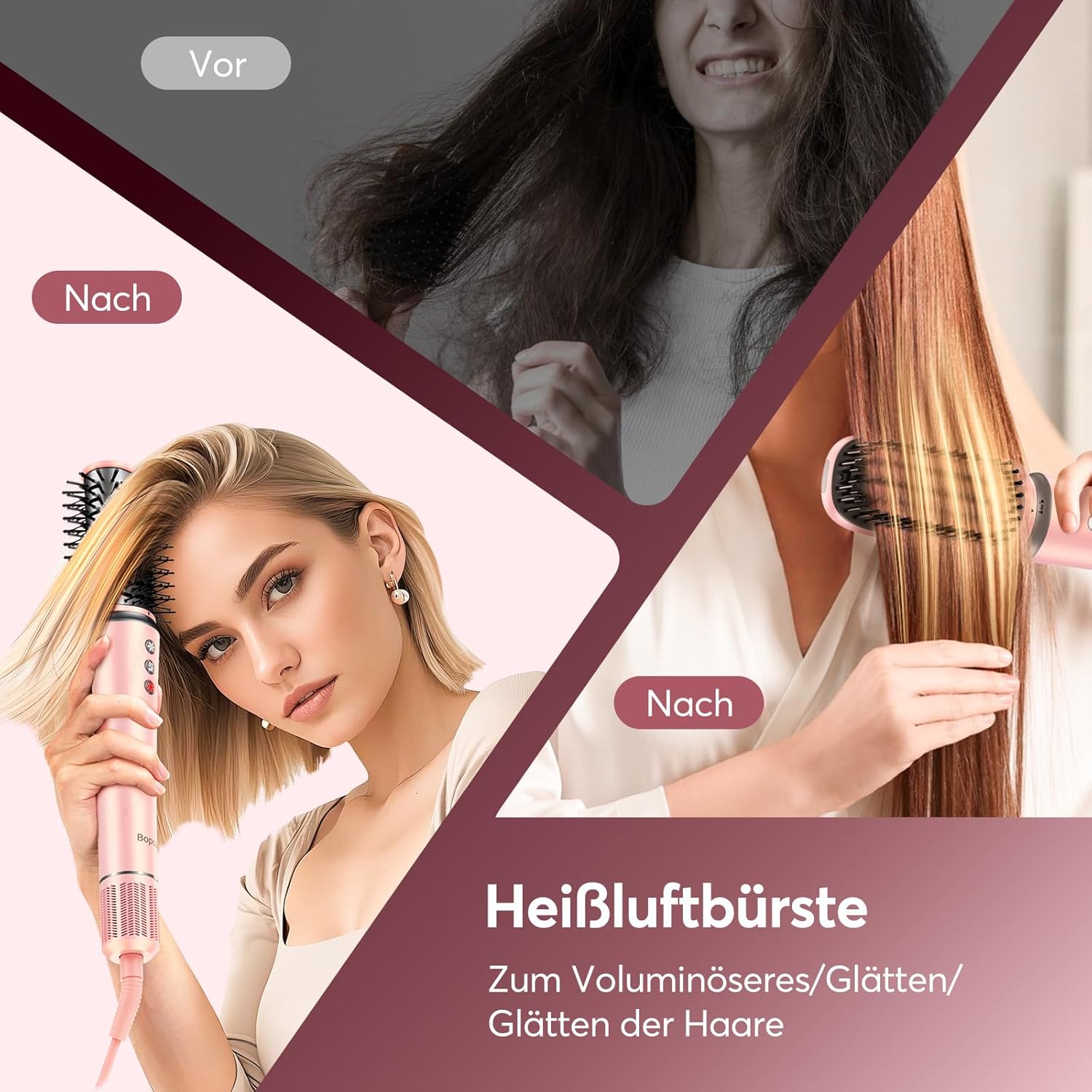 Bopcal - Hair Styler 5 en 1 avec sac - multi-accessoires styling