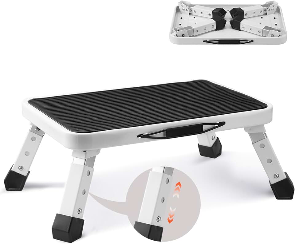 VEVOR - Marche pied pliable - 1 marche, 3 hauteurs - acier, 150 kg, antidérapant