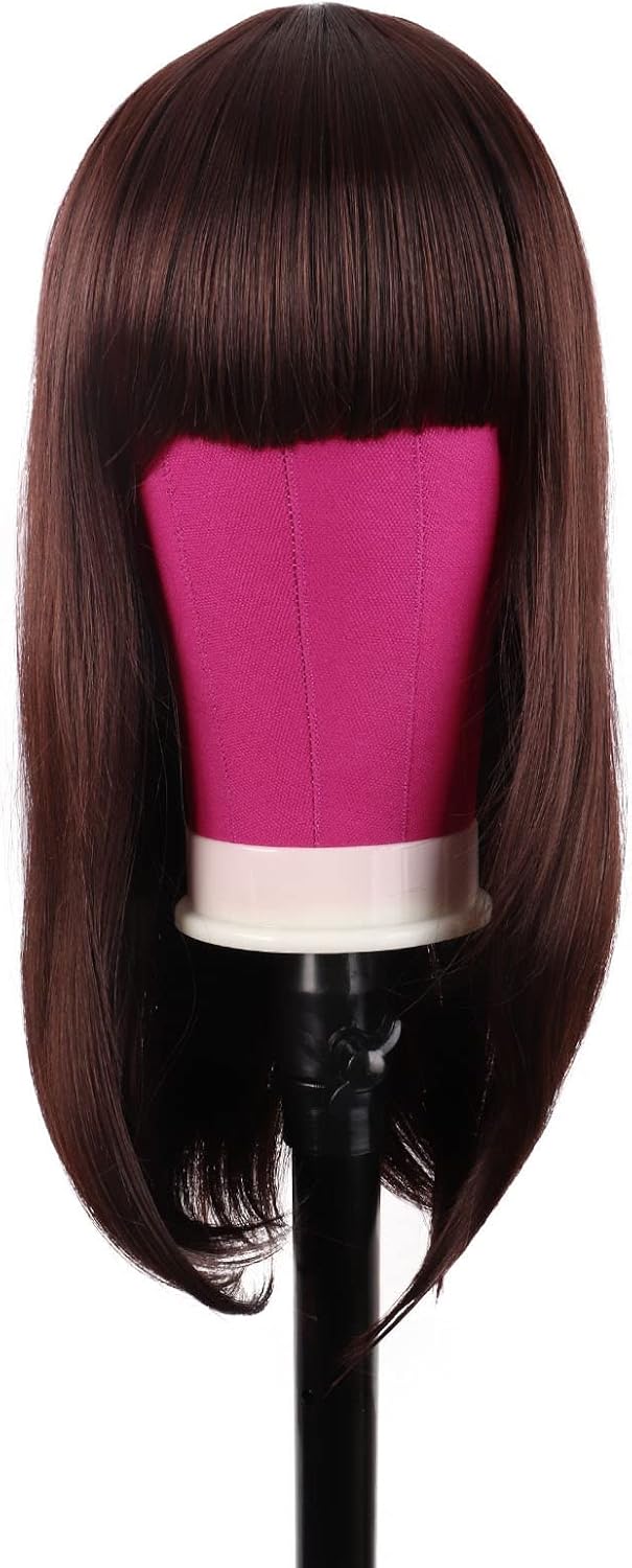 MapofBeauty - mannequin toile magenta - 22 pouces - tête à perruque avec support