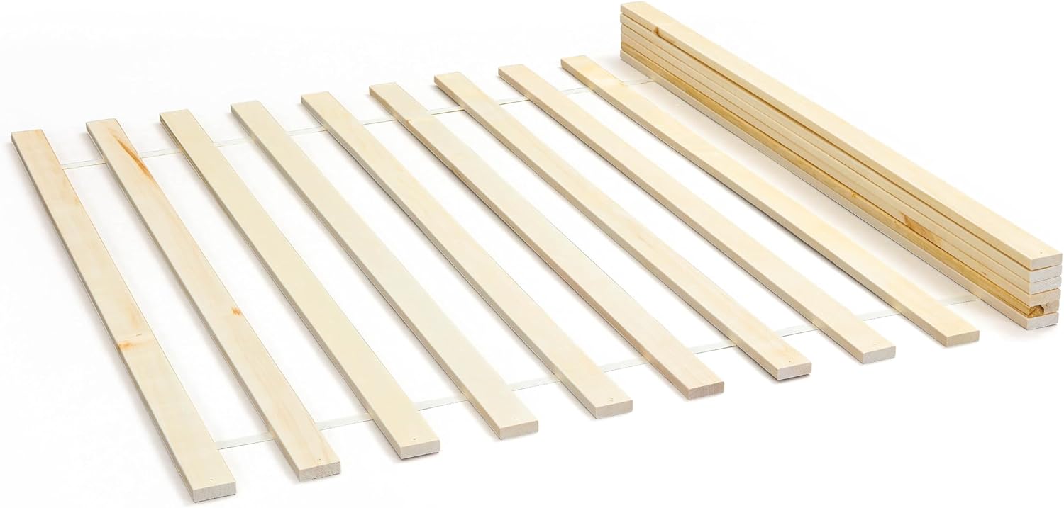 Inter Link - sommier à lattes pin massif 90x200 cm, naturel, robuste