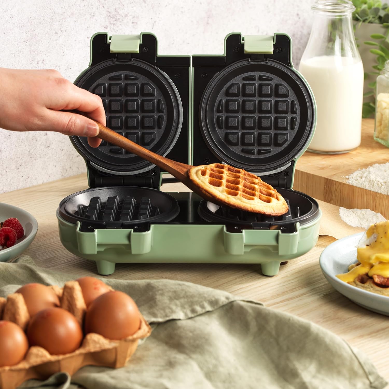 Giles & Posner - Gaufrier Double Mini - 11,5 cm - plaques amovibles, compact, 1100 W