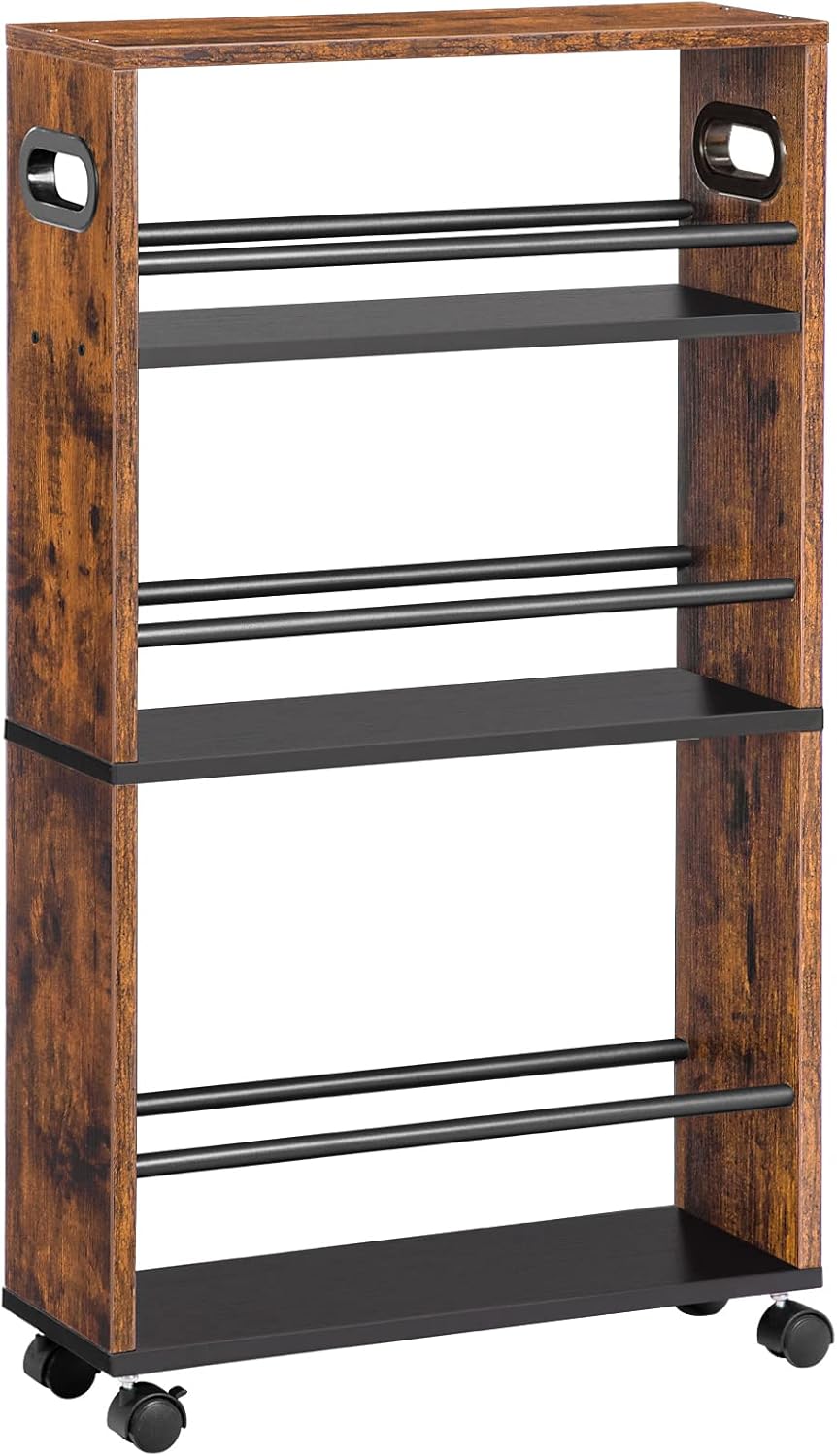 HOOBRO - desserte 4 niveaux, poignée, freins, bords relevés, EBF15TC01