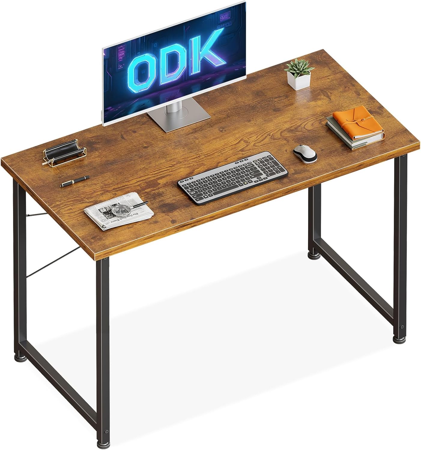 ODK - Bureau d’ordinateur série étude - 100x48cm - compact et marron