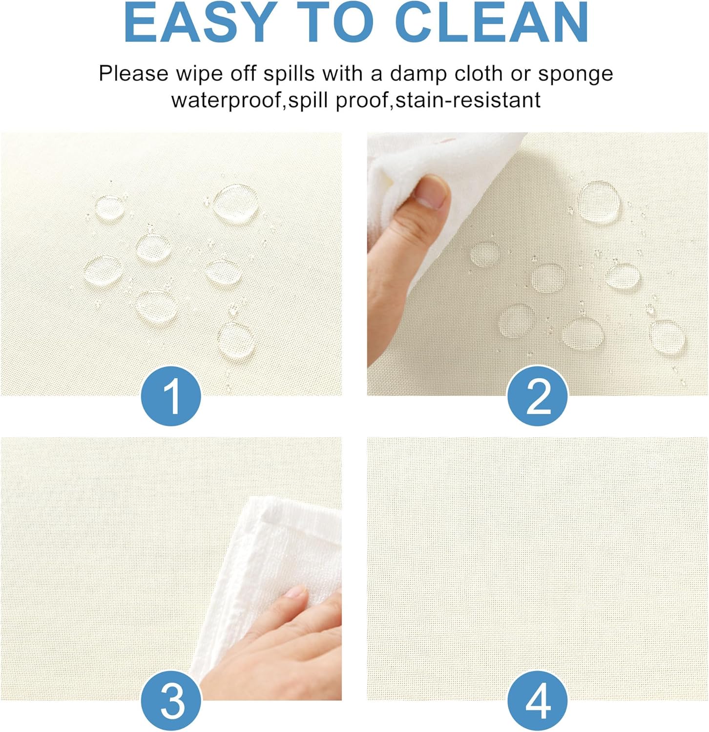 DWCN - nappe aspect lin - 135x240cm - anti-tache, imperméable