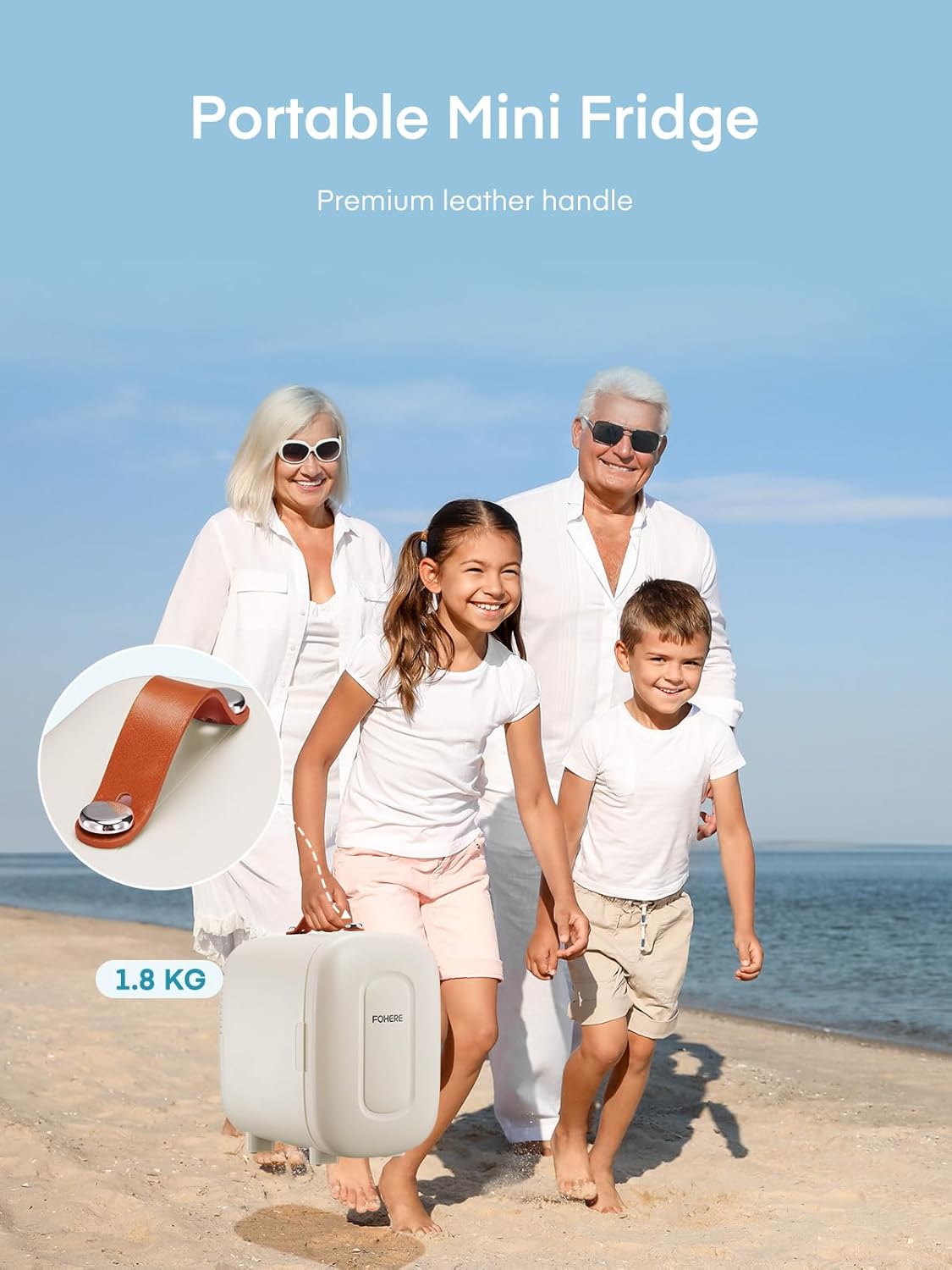 FOHERE - Mini Frigo 5L - compact USB/CA/CC, 6 canettes, blanc