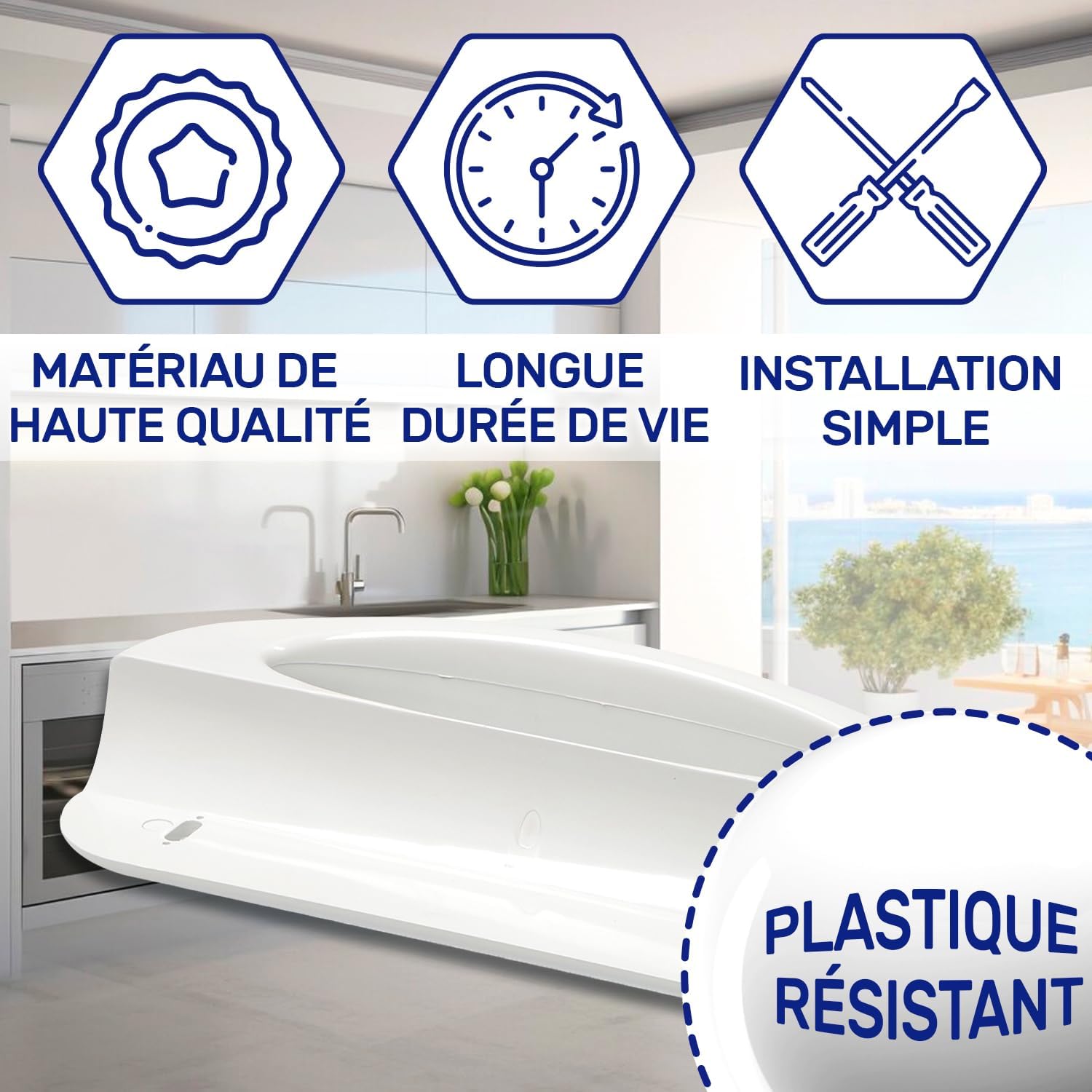 Zanussi/Electrolux - poignée frigo/congélateur 187x80mm - montage 133mm - garantie 10 ans - 2061766008