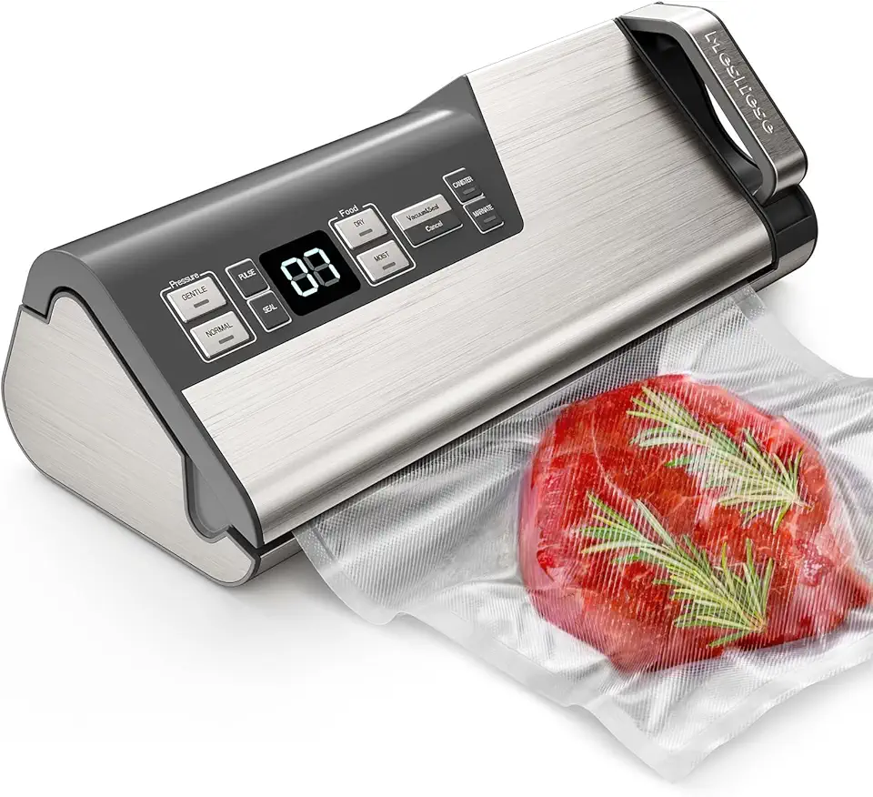 Mesliese - machine sous vide, 140W, double joint, 95kPa, coupeur intégré
