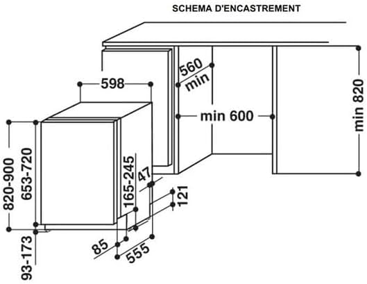 Hotpoint - série HIO3T - lave-vaisselle 60cm, 14 couverts, 41dB, tout intégrable - HIO3T141W