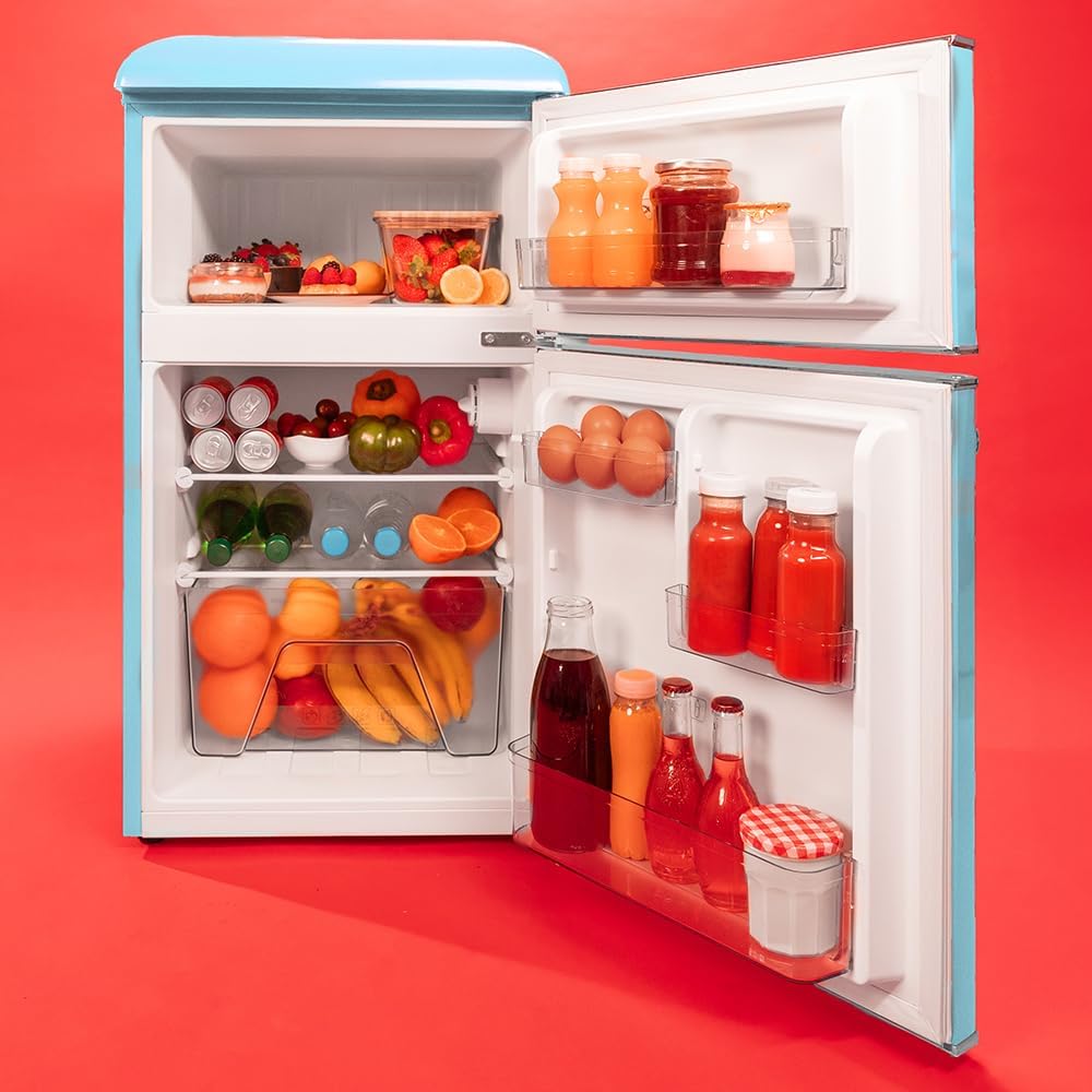 Cecotec - Bolero CoolMarket 2D Origin 86 - 89,3x48,7cm - 86L, No Frost, lumière, bleu - 2 portes