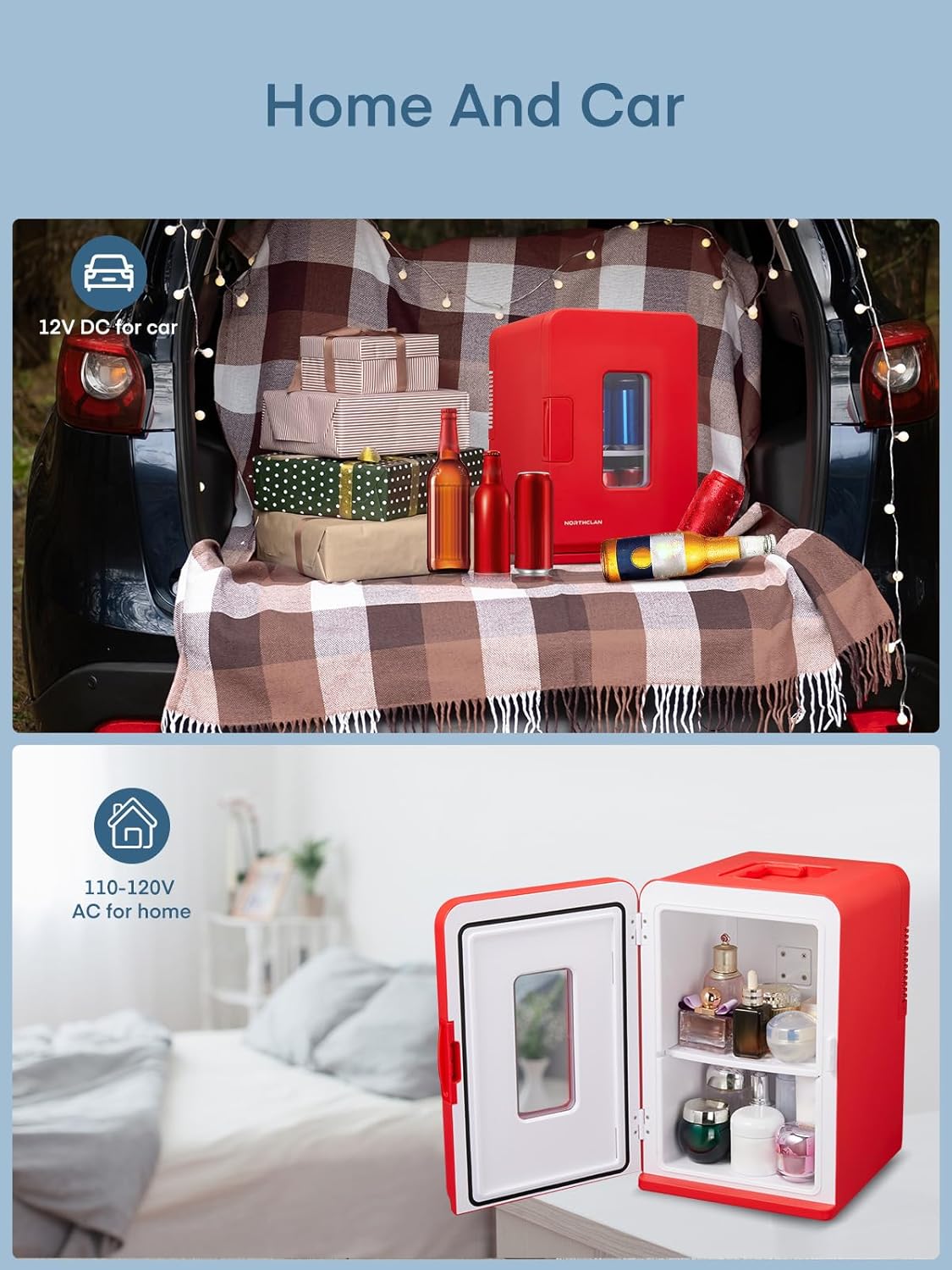 FOHERE - Mini Frigo 15L - compact, 240V/12V, chaud/froid, silencieux