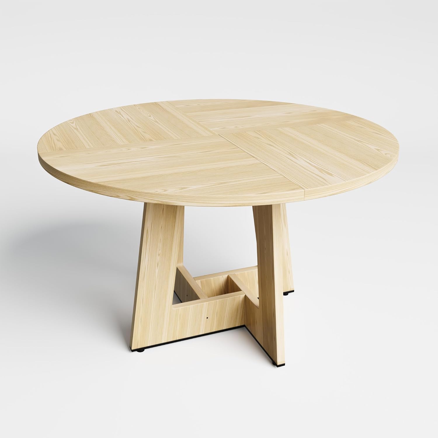 YOUDENOVA - Table rétro 120 cm, bois rond, 4-6 personnes, salle à manger