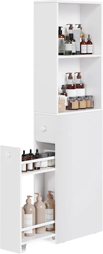 VASAGLE - colonne salle de bain moderne, tiroirs, étagère réglable, 170x30x30 cm, BBK567T14