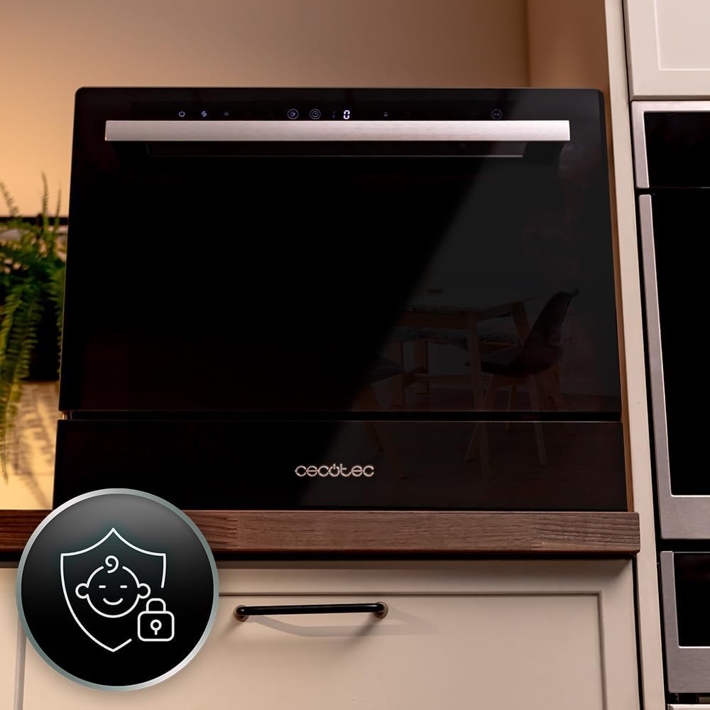 Cecotec - Bolero Aguazero 2400 - compact, 6 couverts, écran tactile, 5 programmes, verre noir