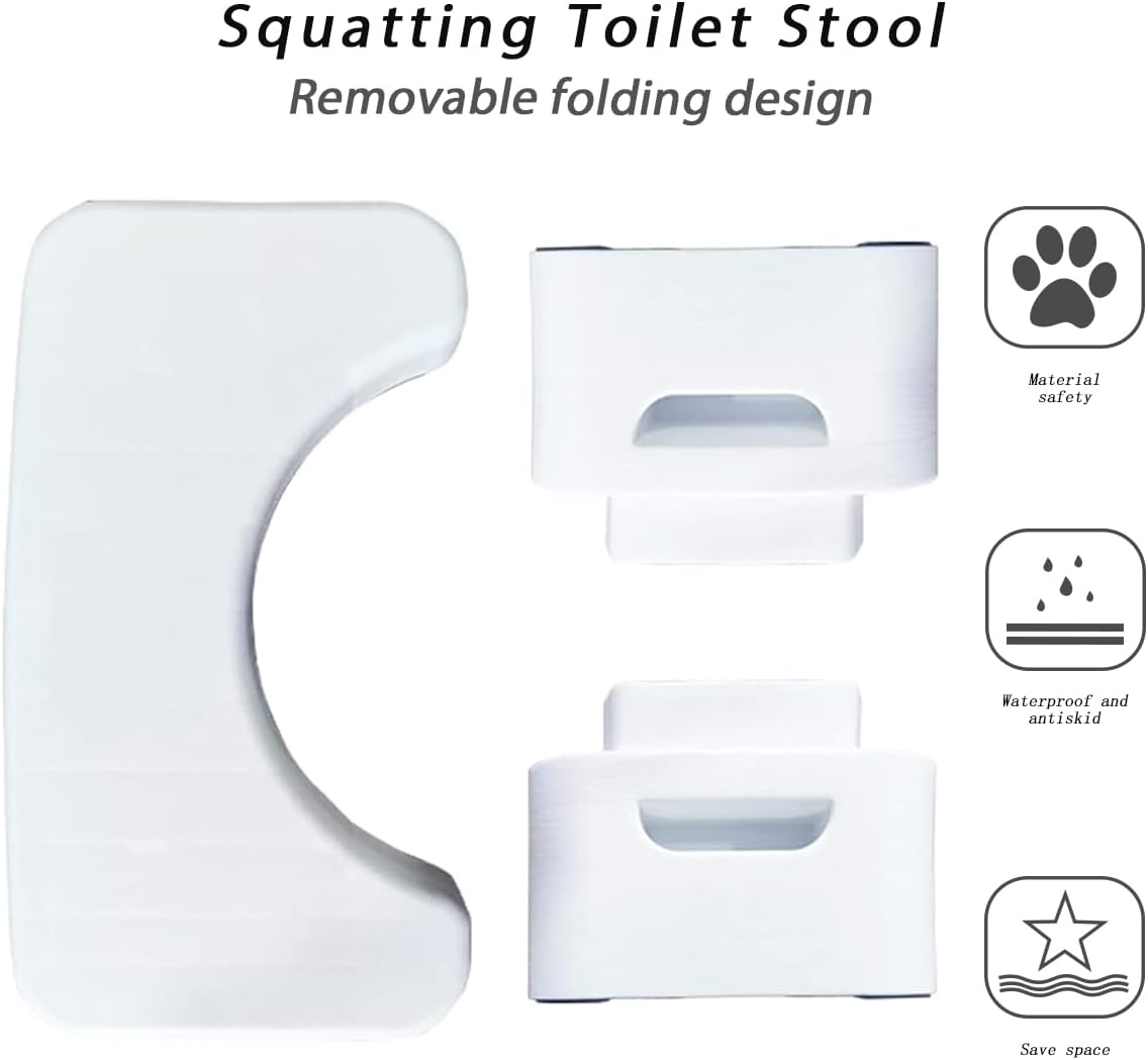 Tabouret de salle de bain - multifonction, compact, portable, blanc, robuste