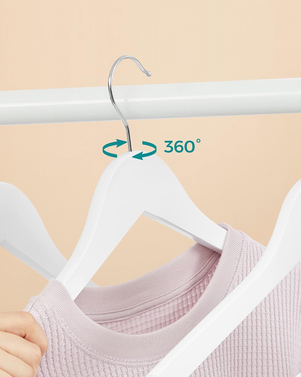 SONGMICS - cintres bois, lot de 20, antiglisse, pivotant 360°, CRW03W-20