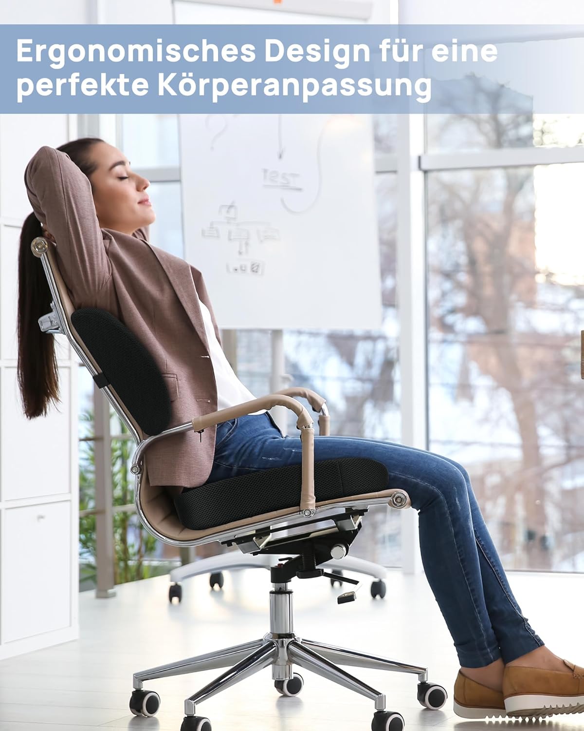 Feagar - Coussin Coccyx Orthopédique - mémoire de forme, ergonomique, antidérapant, 45x35cm