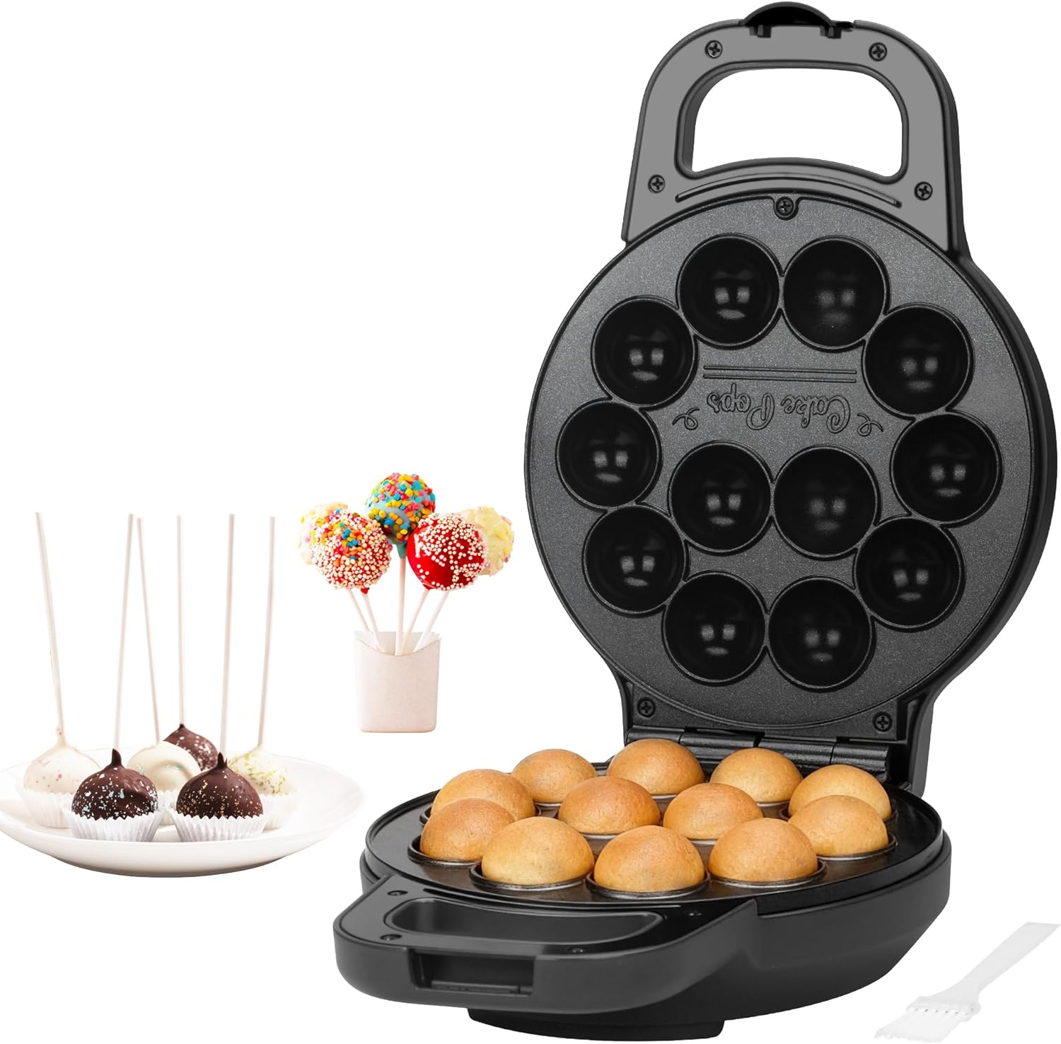 Flip - Cake Pop Maker - 12 x 1,4 cm - céramique, pinceau et recette