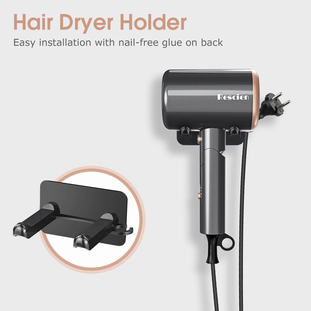 Sèche-cheveux ionique - 2400W compact - 3 vitesses, 3 températures, accessoires, sac de rangement