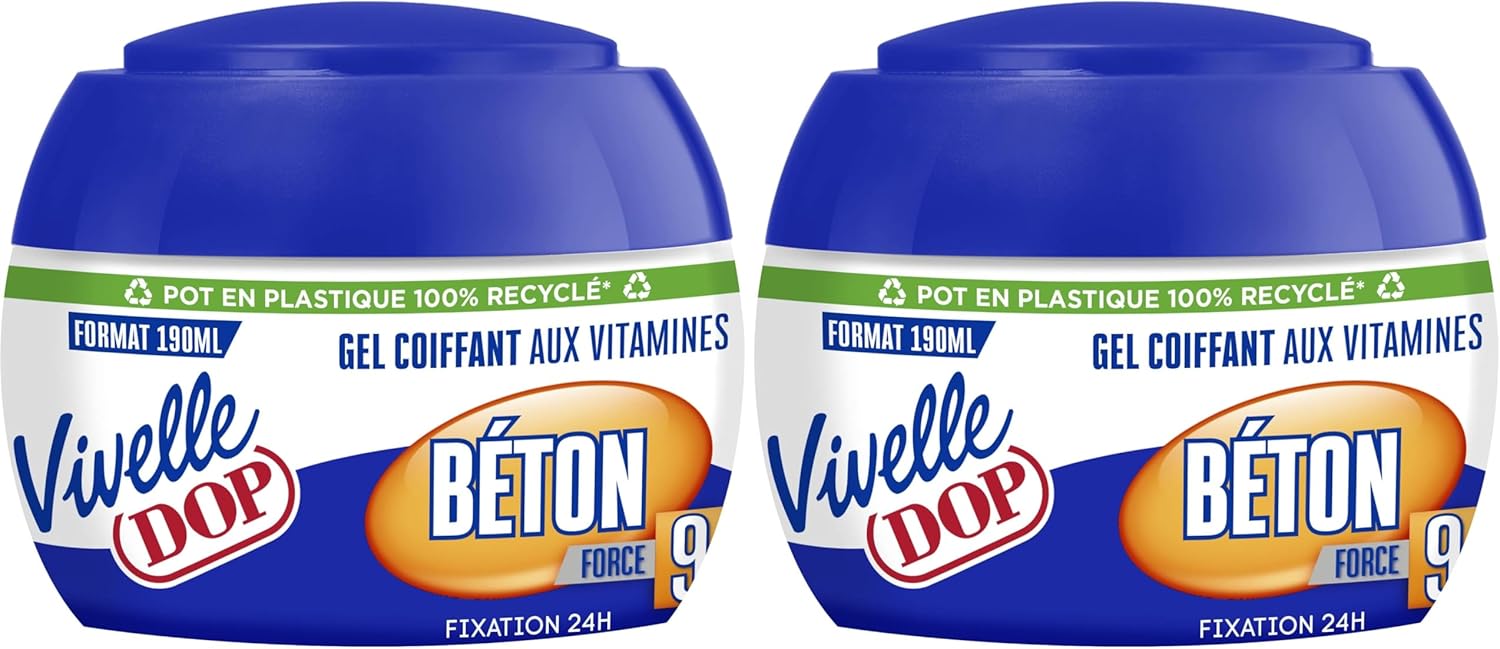 Vivelle Dop - Gel Fixation Béton - 190ml x2 - tenue extrême, coiffage longue durée