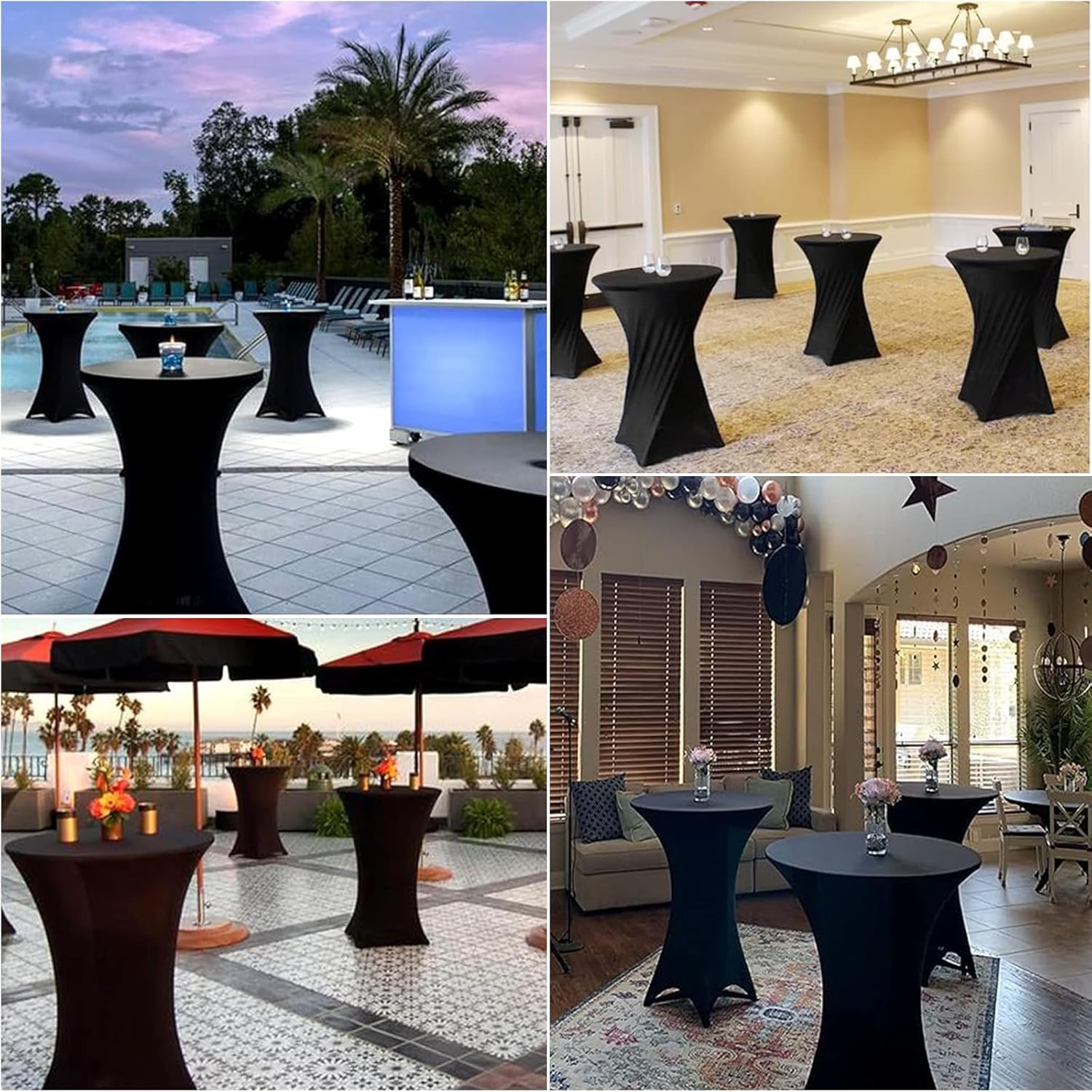 Housse mange debout - lot de 2 - 80x110 cm - extensible, noir