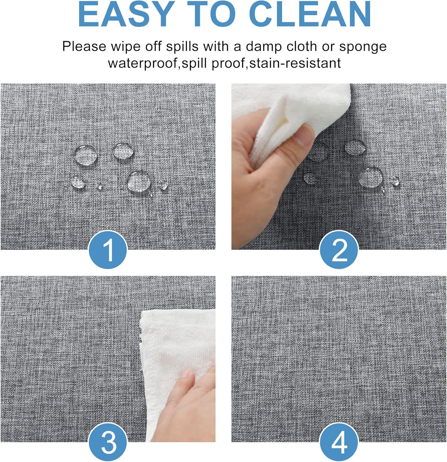 DWCN - nappe aspect lin - 135x260cm - lavable, imperméable, anti-tache