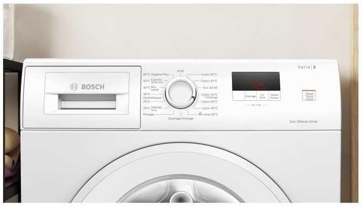 Bosch - Lave-linge Série 2, 8kg, 1200trs/min, 47L, blanc - WGE03207FR
