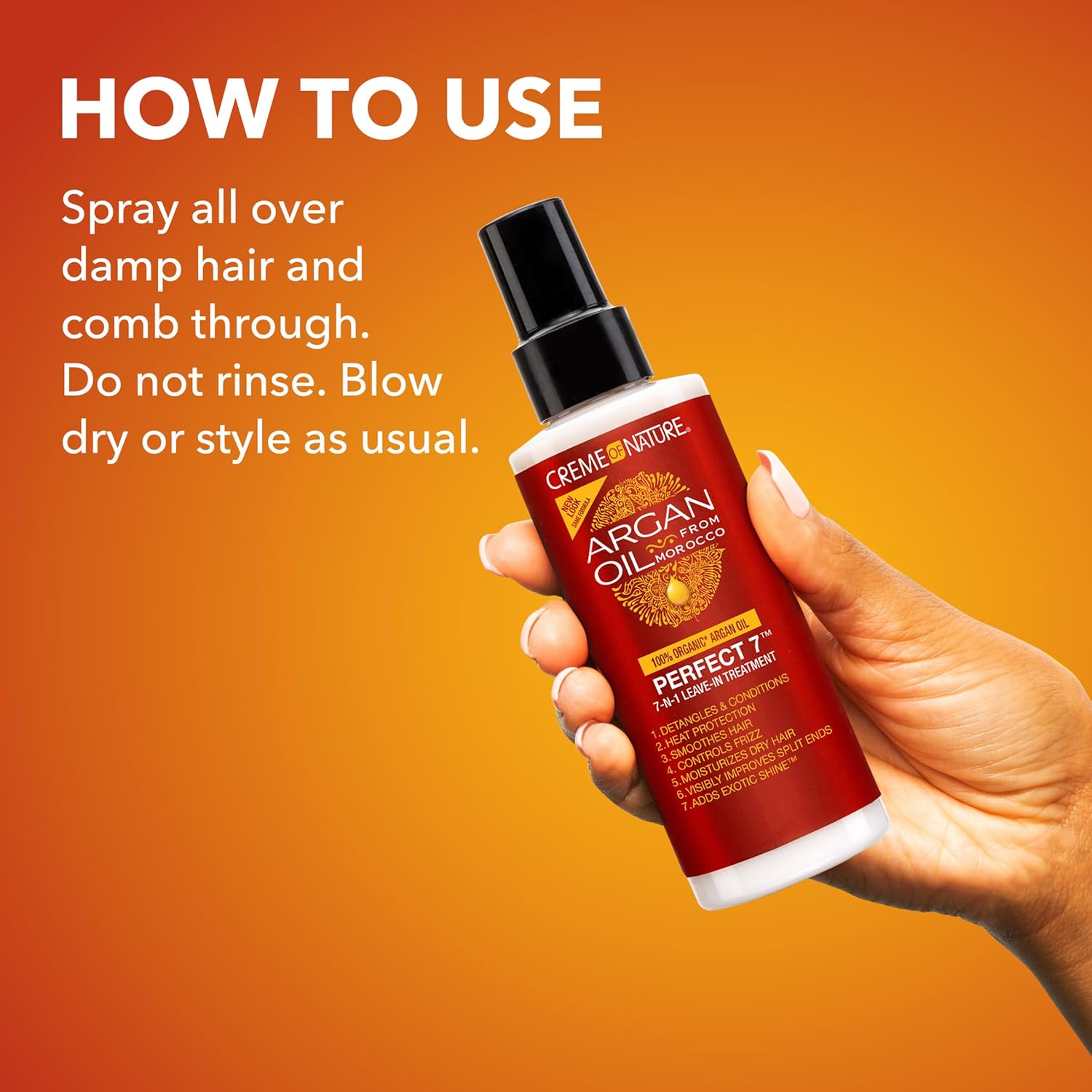 Creme of Nature - Perfect 7 spray - 150ml - Soin argan 7 en 1 sans rinçage