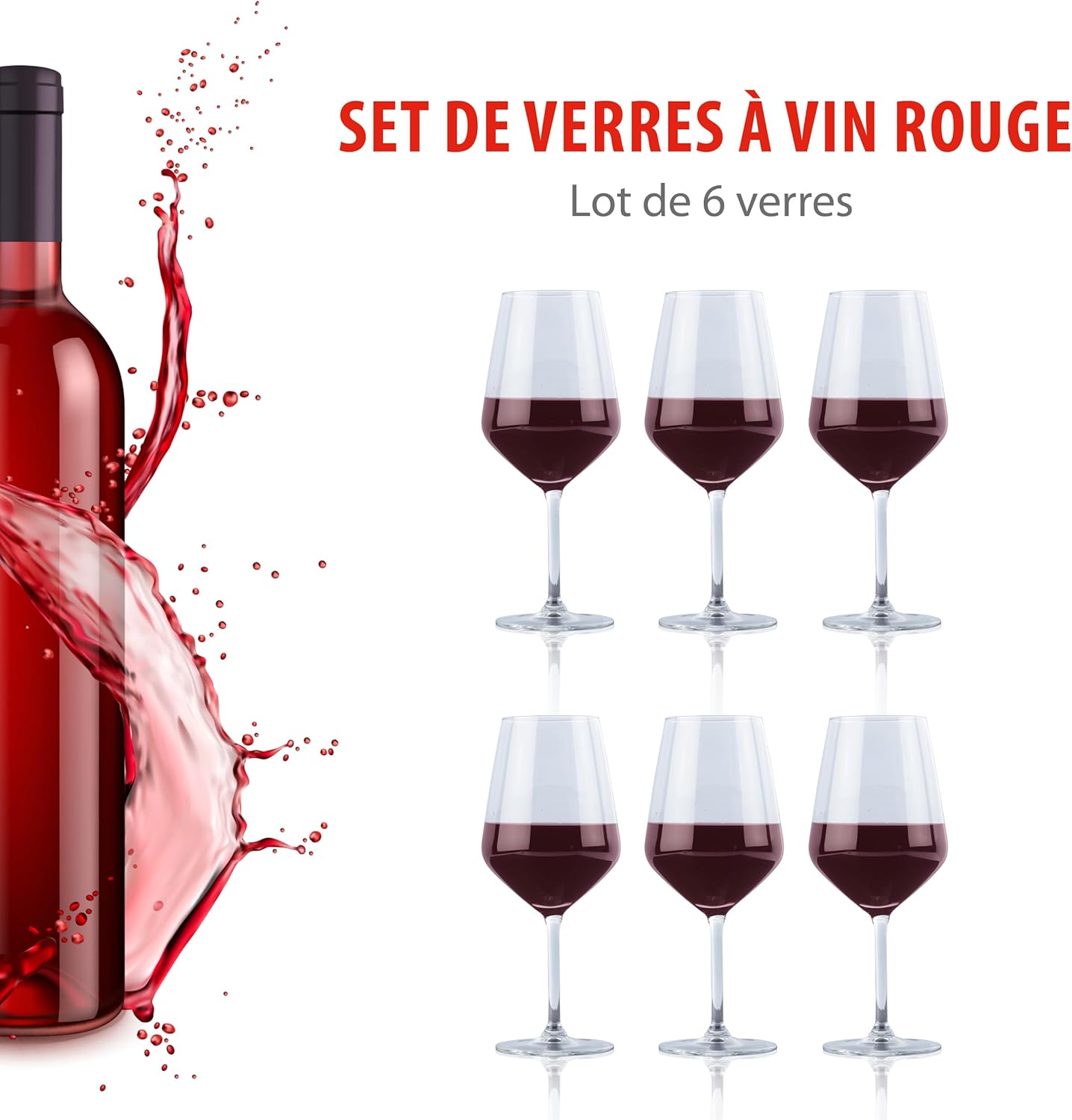 Alpina - Verres à vin rouge (lot de 6) - 53cl - Passe au lave-vaisselle