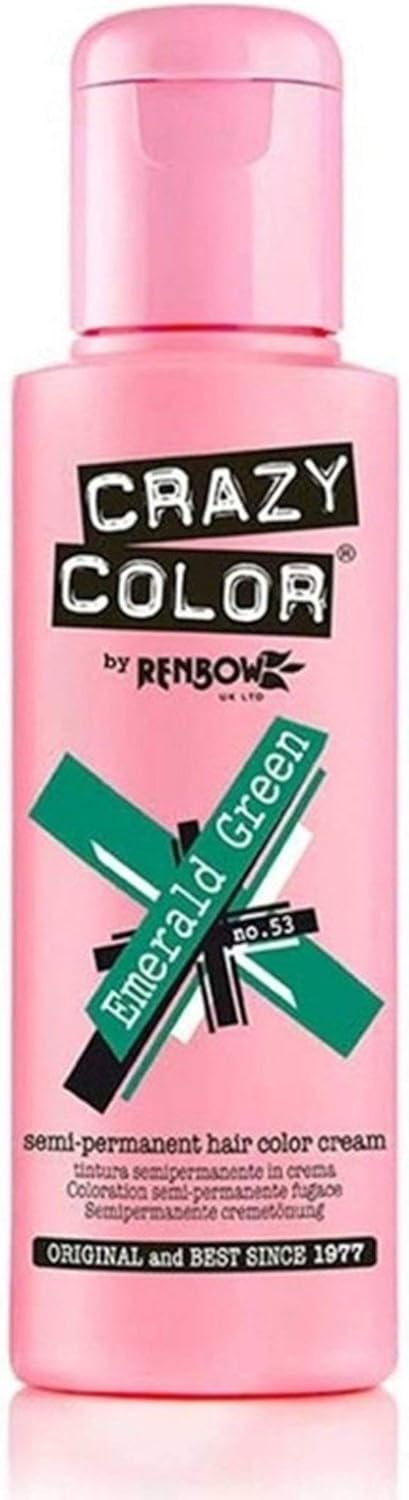 Renbow - Crazy Colour Emerald Green - 100ml - semi-permanent, lot de 4, No.53