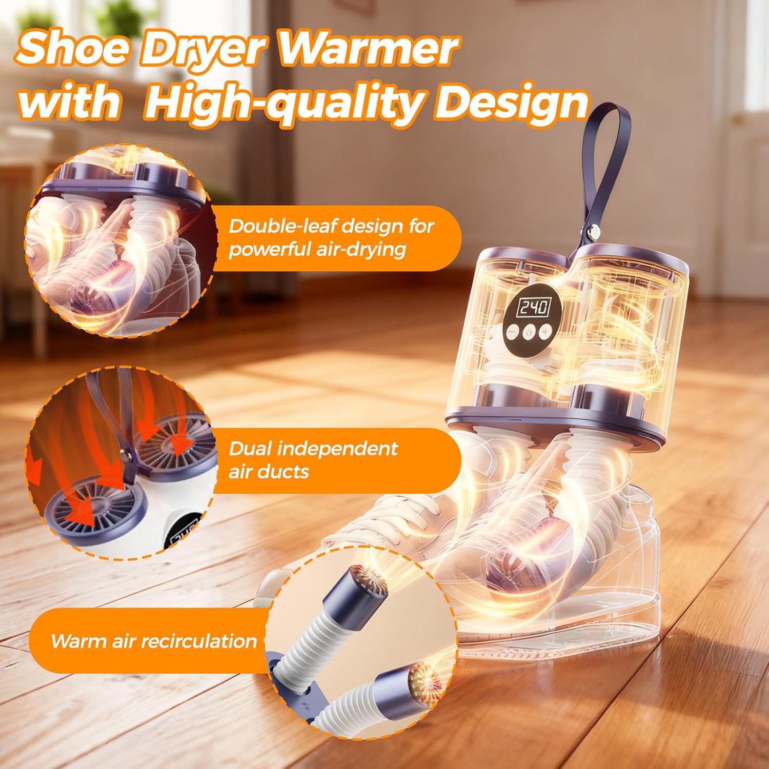 Sèche-chaussures électrique, minuterie, tuyaux extensibles, odeurs, dimensions compactes
