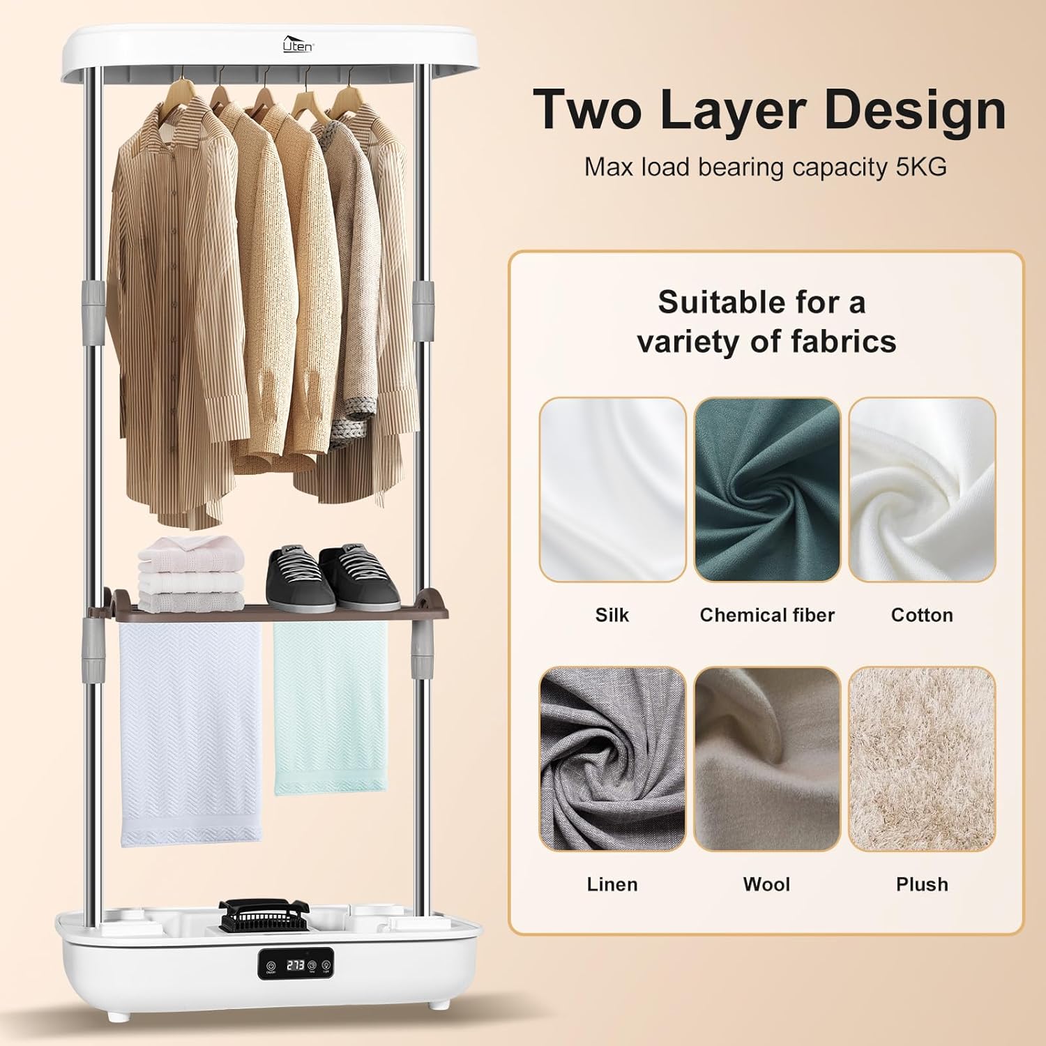 Sèche-linge électrique portable - 1000W, minuterie, télécommande, compact, idéal voyages et petits espaces