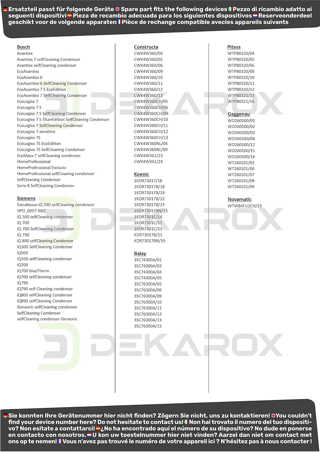 Bosch Siemens - sèche-linge séries Avantixx EcoLogixx iQ - clapet d'entretien 6 vis - pour échangeur de chaleur - 006467