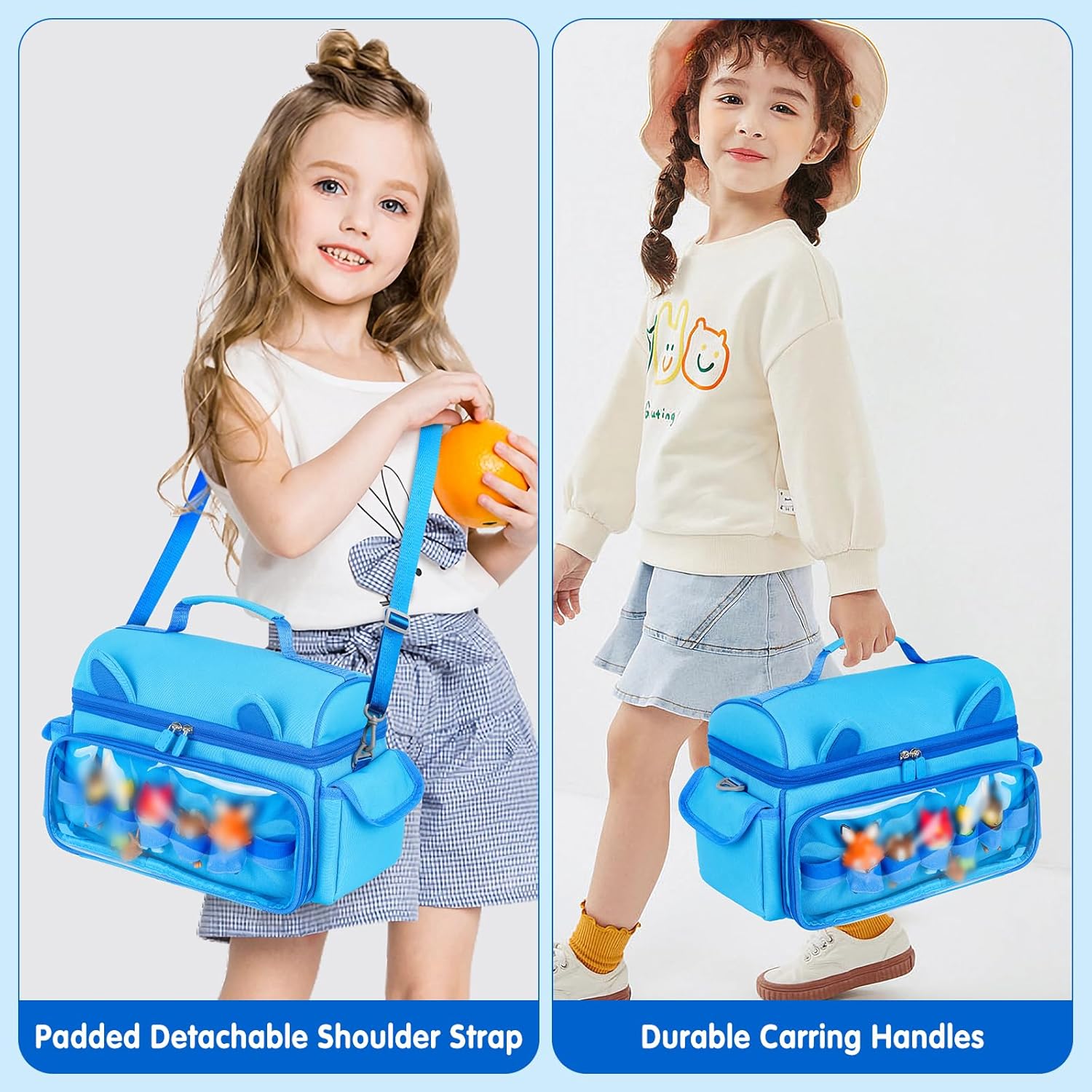 Étui de transport - compatible Toniebox 2/1 - joli sac rangement - pour figurines, écouteurs et accessoires