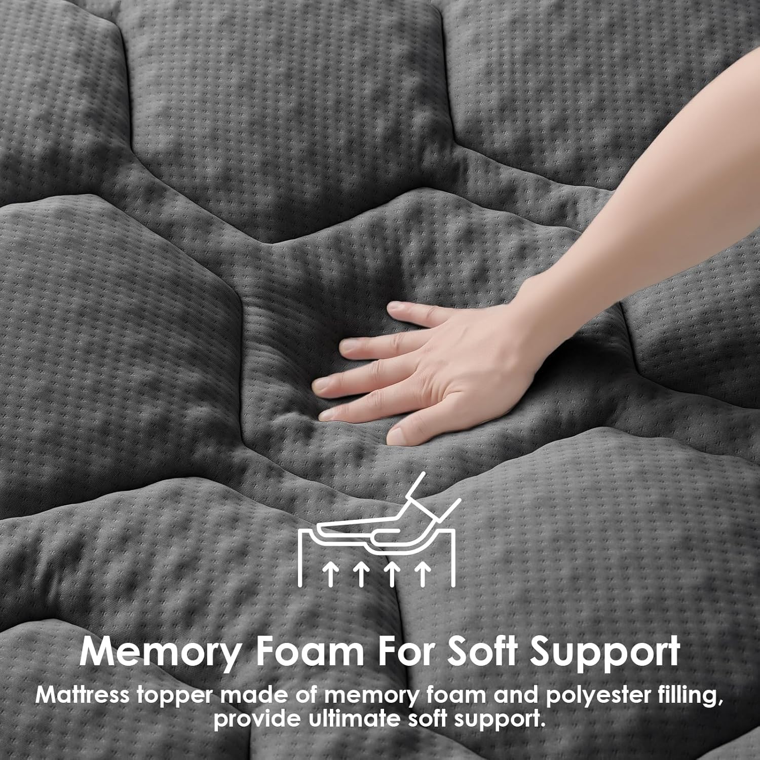 EHEYCIGA - Surmatelas mémoire forme - 80x190 cm - rafraîchissant, poche profonde