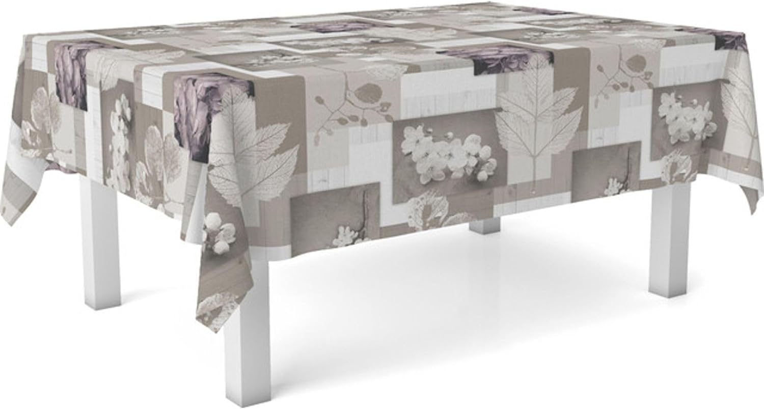 Nappe en toile cirée - Zen Feuilles - 260x140 cm - Antitache, imperméable, facile d'entretien