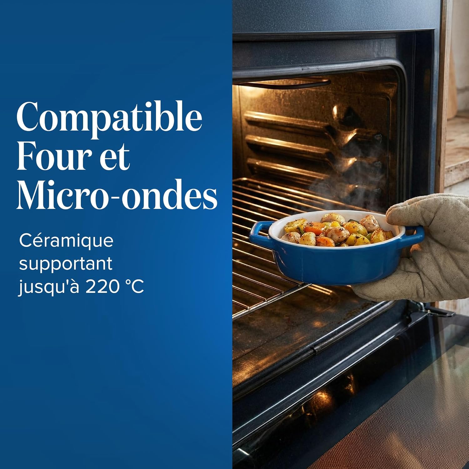 Joejis - ramequins ronds en céramique - lot de 4 - four, lave-vaisselle, congélateur