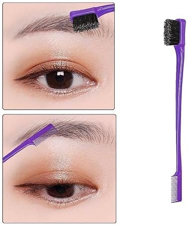 Peigne de cheveux - set 3 pièces - queue de rat, double tranchant, brosse violette