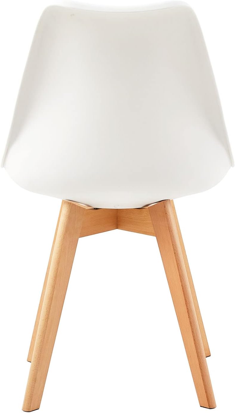 EGGREE - Lot de 8 chaises scandinaves - bois hêtre - assise cuir PU