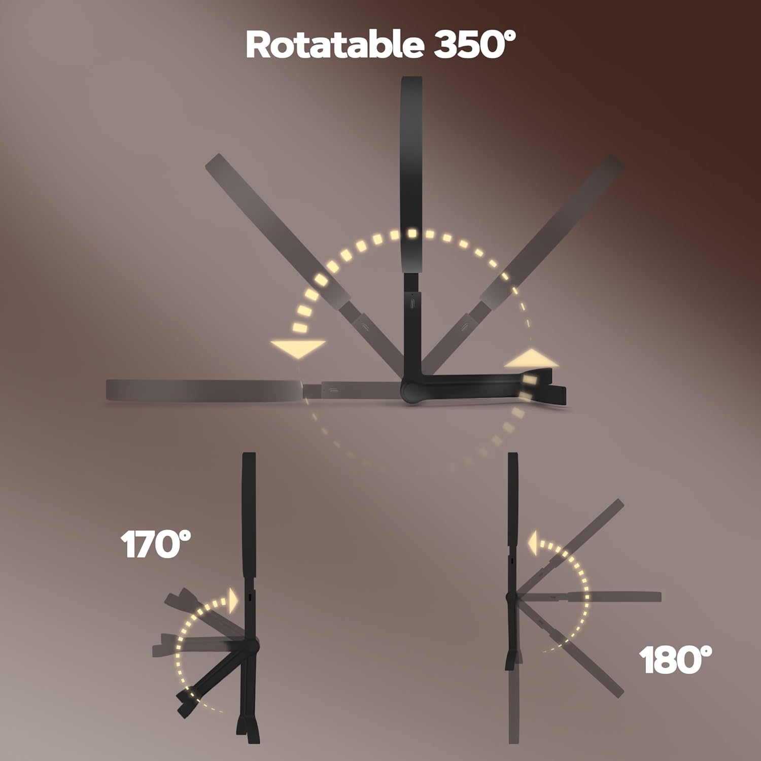 B Beauty Planet - miroir maquillage double face 30X/1X - lumière réglable & pince - pliable, noir