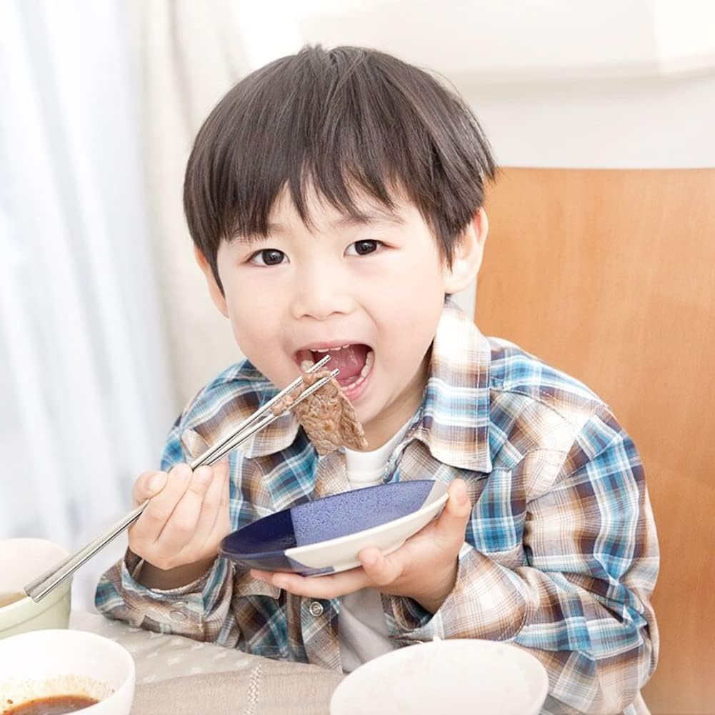 Baguettes réutilisables - acier inox, gravure laser, lot 5 paires, coffret cadeau