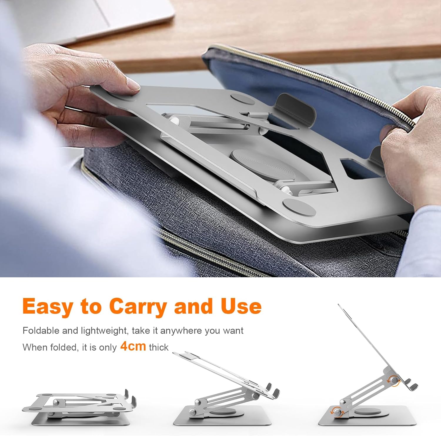 GRIFEMA - Support Ordinateur Rotatif 360°, Réglable, 11-17