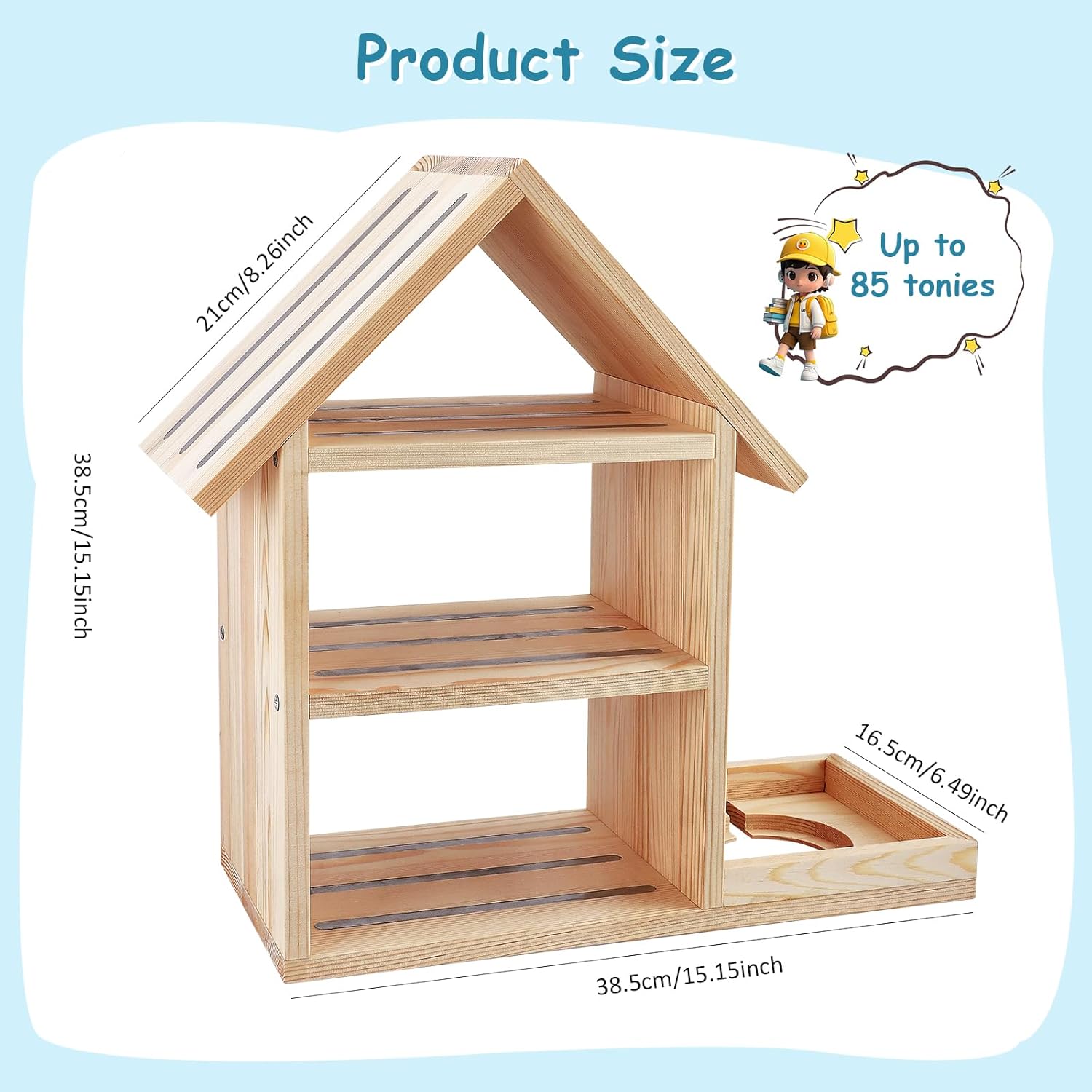 Étagère enfant - maison - grande capacité 85 figurines - murale/table