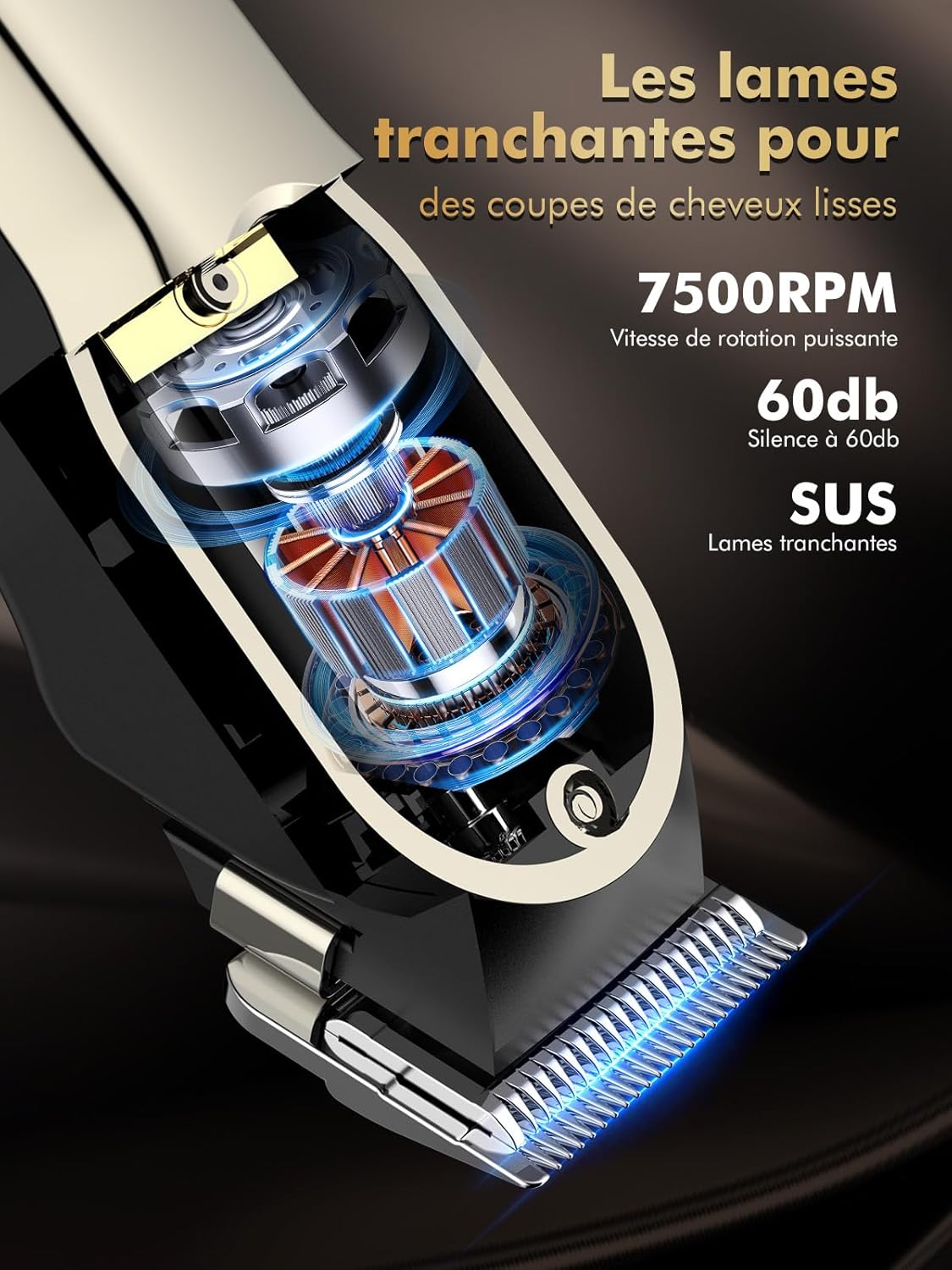 Tondeuse cheveux homme - kit professionnel barbe et coiffure - outils multifonctions - coupe précise - pour usage famili