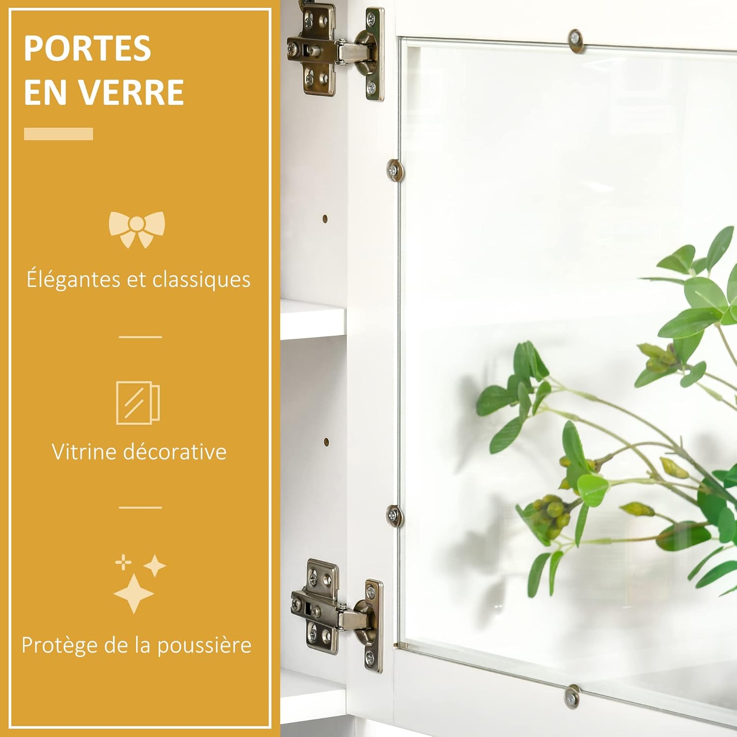 HOMCOM - buffet contemporain - rangements, tiroir, MDF blanc